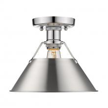  3306-FM CH-PW - Orwell 1-Light Flush Mount in Chrome with Pewter